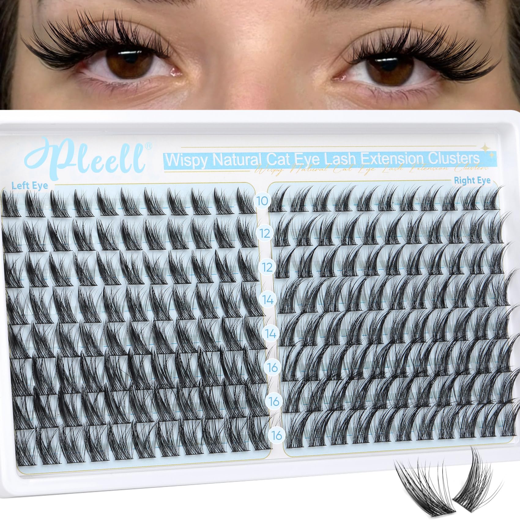 Wispy Natural Eyelashes Cluster Extensions Cat Eye  C Curl