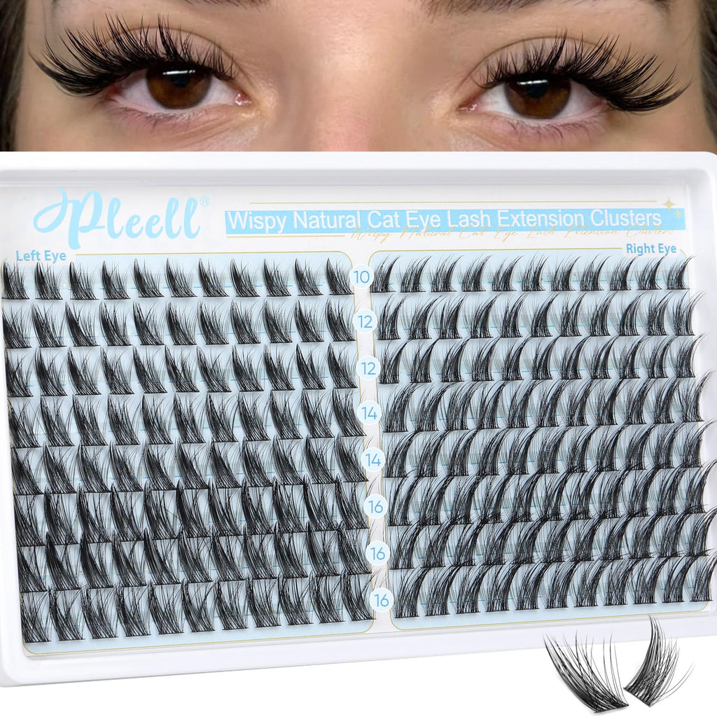 Wispy Natural Eyelashes Cluster Extensions Cat Eye  C Curl